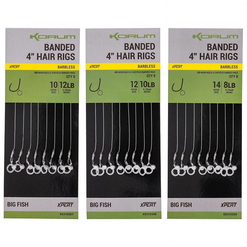 Korum Banded Barbless Hair Rigs